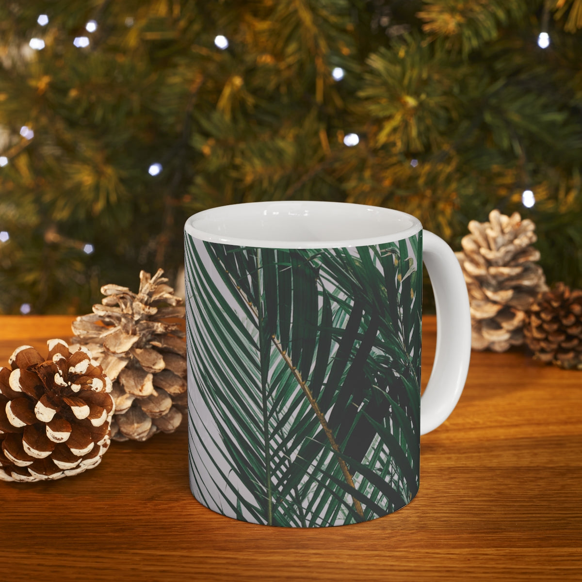 11oz Mug Mahalo Mode Palm Leaf Global Village Kailua Boutique
