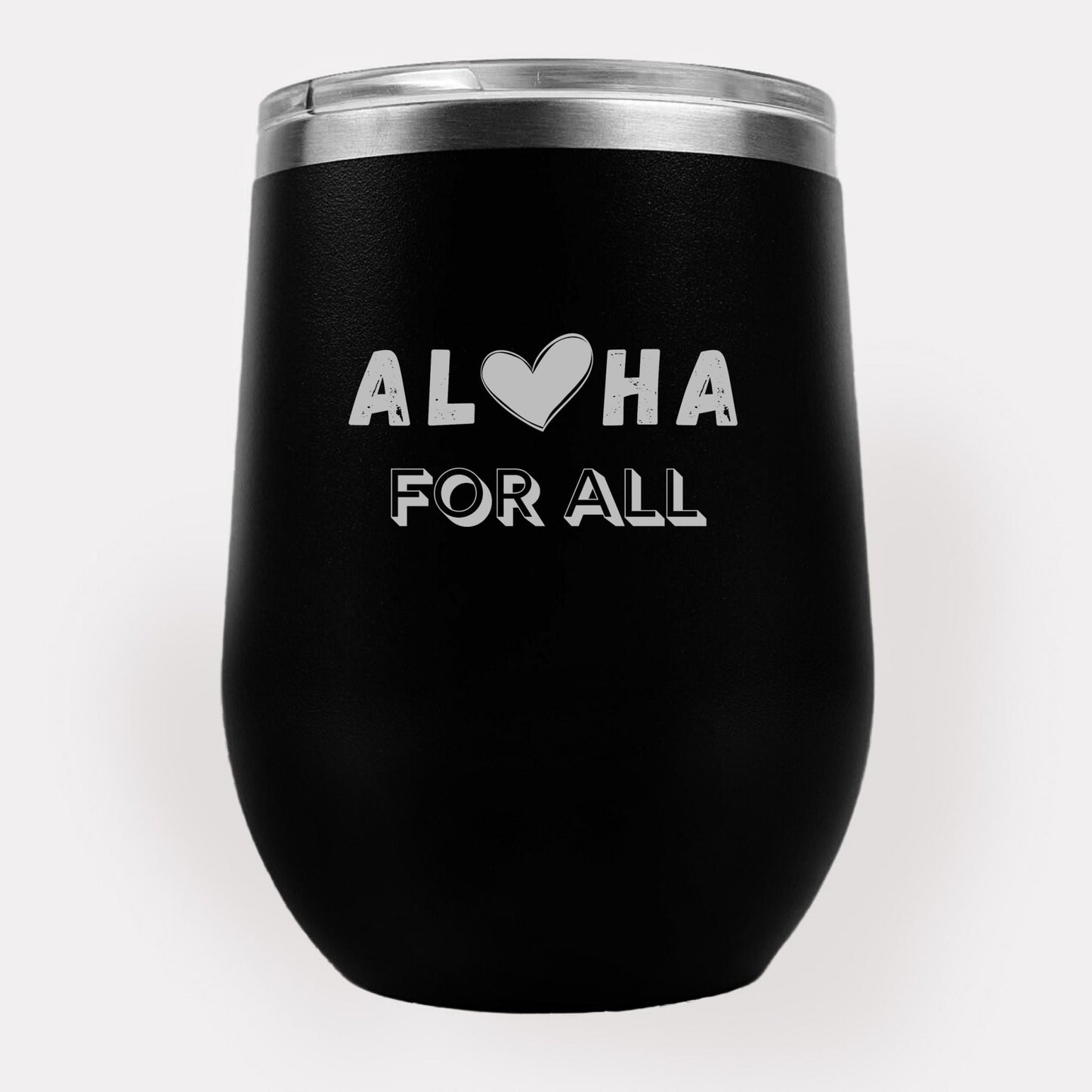 Aloha For All Heart 12oz Etched Tumbler Global Village Kailua Boutique
