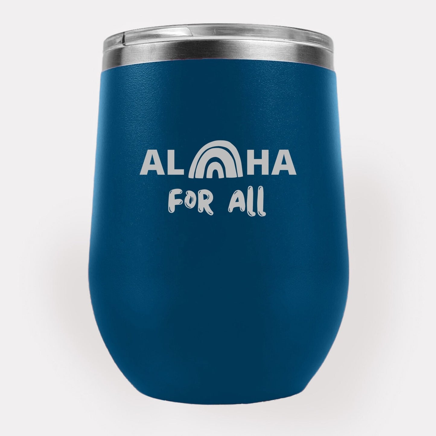 Aloha For All Rainbow 12oz Etched Tumbler Global Village Kailua Boutique