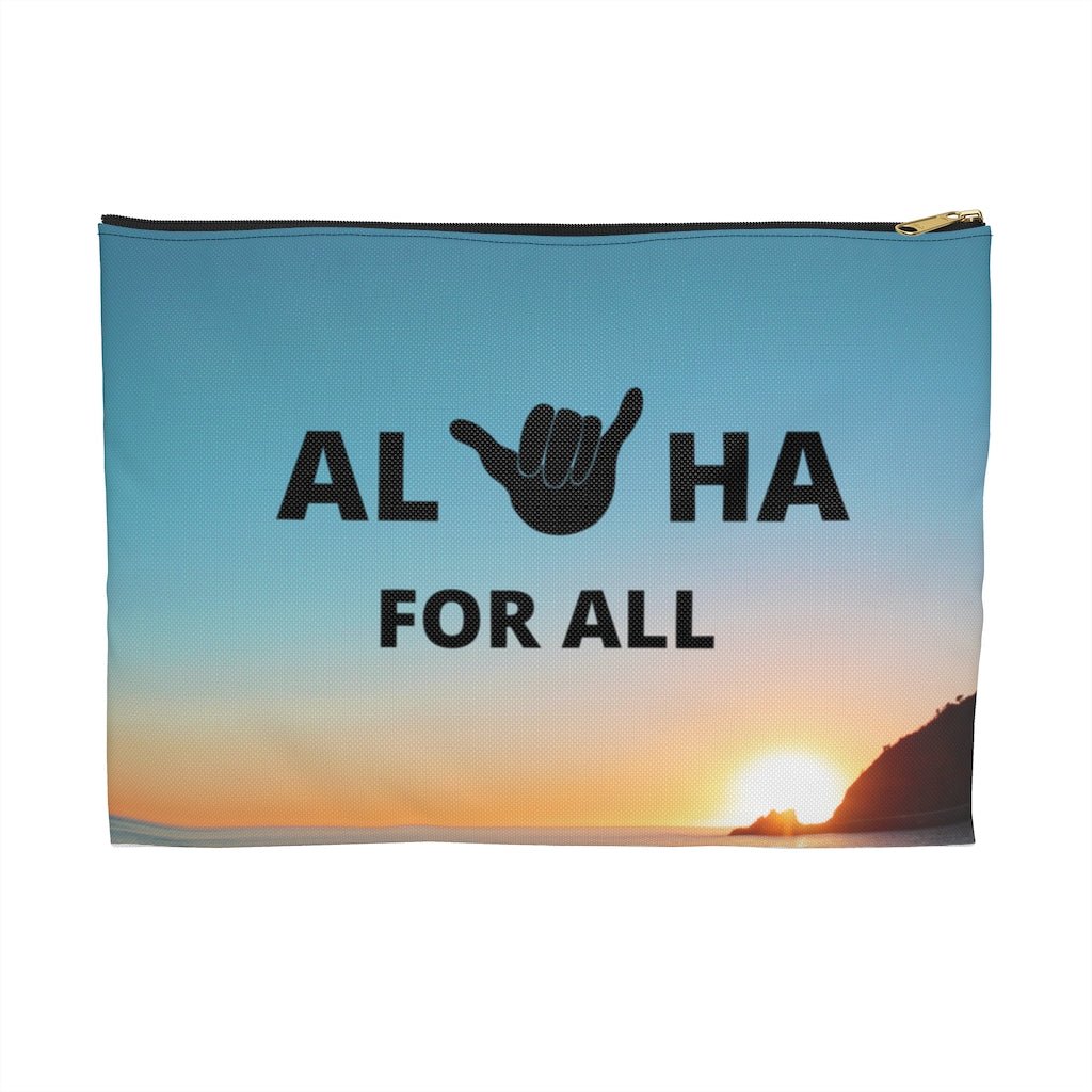 Aloha For All Shaka Zip Pouch Global Village Kailua Boutique