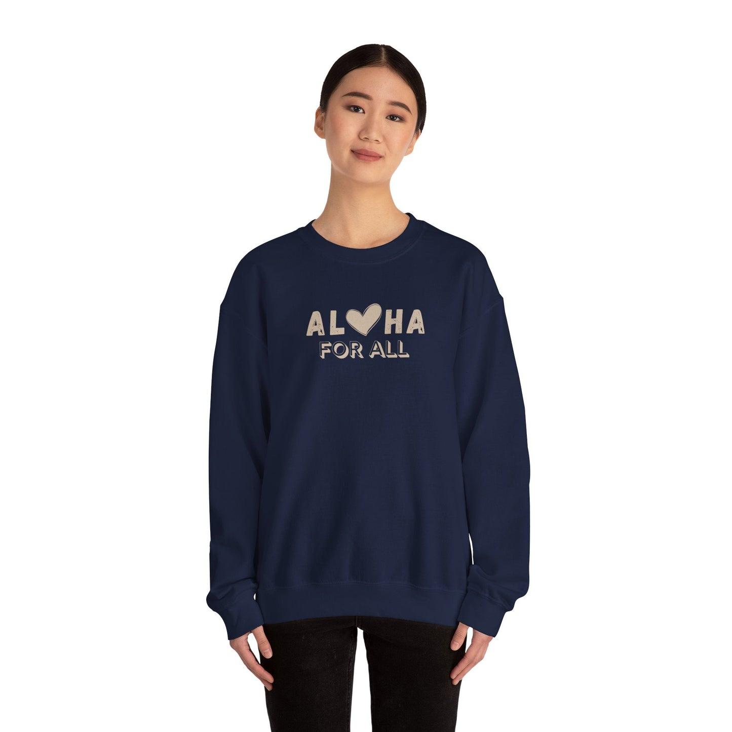 Aloha For All Unisex Heavy Blend Crewneck Sweatshirt - Global Village Kailua Boutique