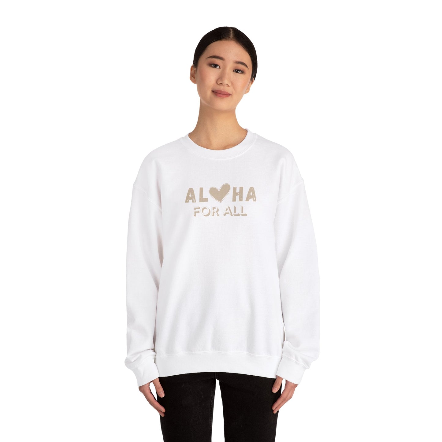 Aloha For All Unisex Heavy Blend Crewneck Sweatshirt - Global Village Kailua Boutique