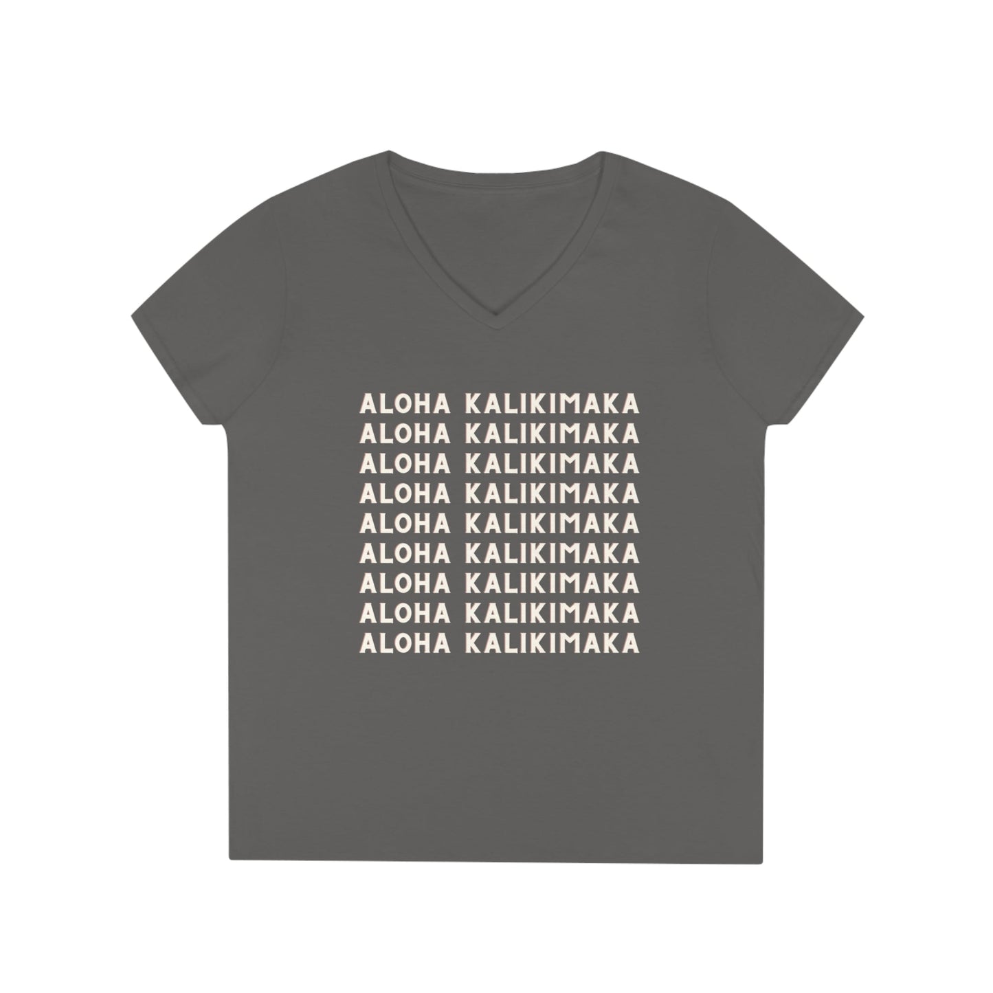 Aloha Kalikimaka All the Way V Neck Tee - Global Village Kailua Boutique