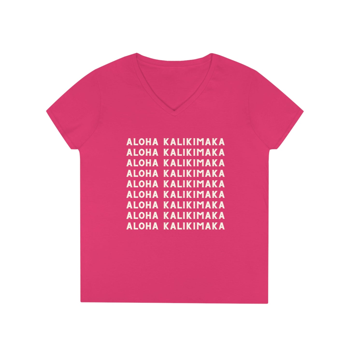 Aloha Kalikimaka All the Way V Neck Tee - Global Village Kailua Boutique
