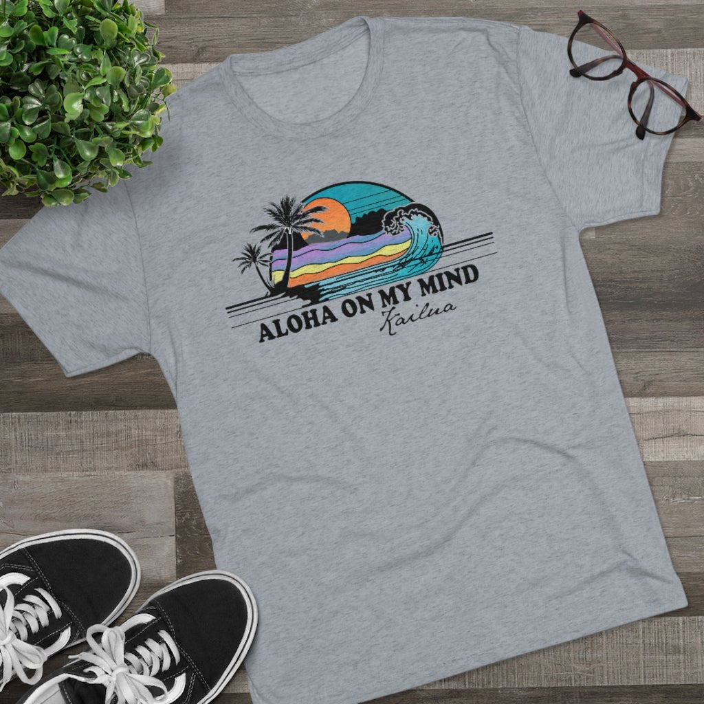 Aloha On My Mind Unisex Triblend Crew Tee Global Village Kailua Boutique