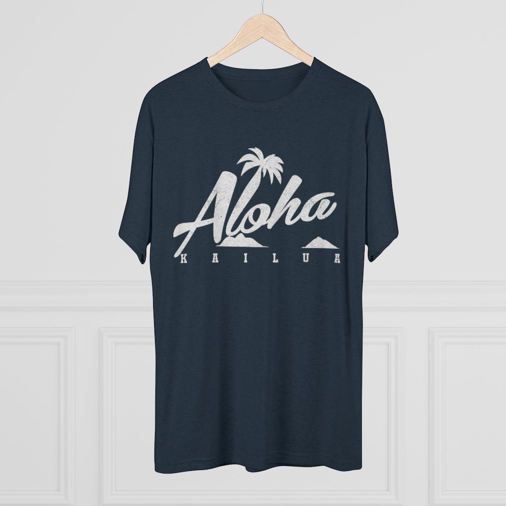 Aloha Script Unisex Triblend Crew Tee Global Village Kailua Boutique