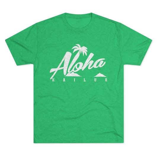 Aloha Script Unisex Triblend Crew Tee Global Village Kailua Boutique