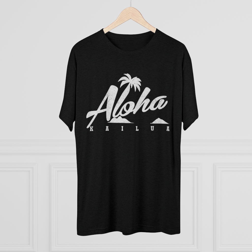 Aloha Script Unisex Triblend Crew Tee Global Village Kailua Boutique