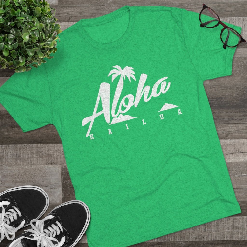 Aloha Script Unisex Triblend Crew Tee Global Village Kailua Boutique