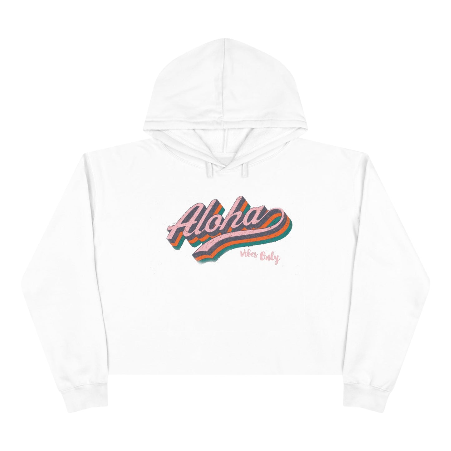 Aloha Vibes Only Crop Hoodie - Global Village Kailua Boutique
