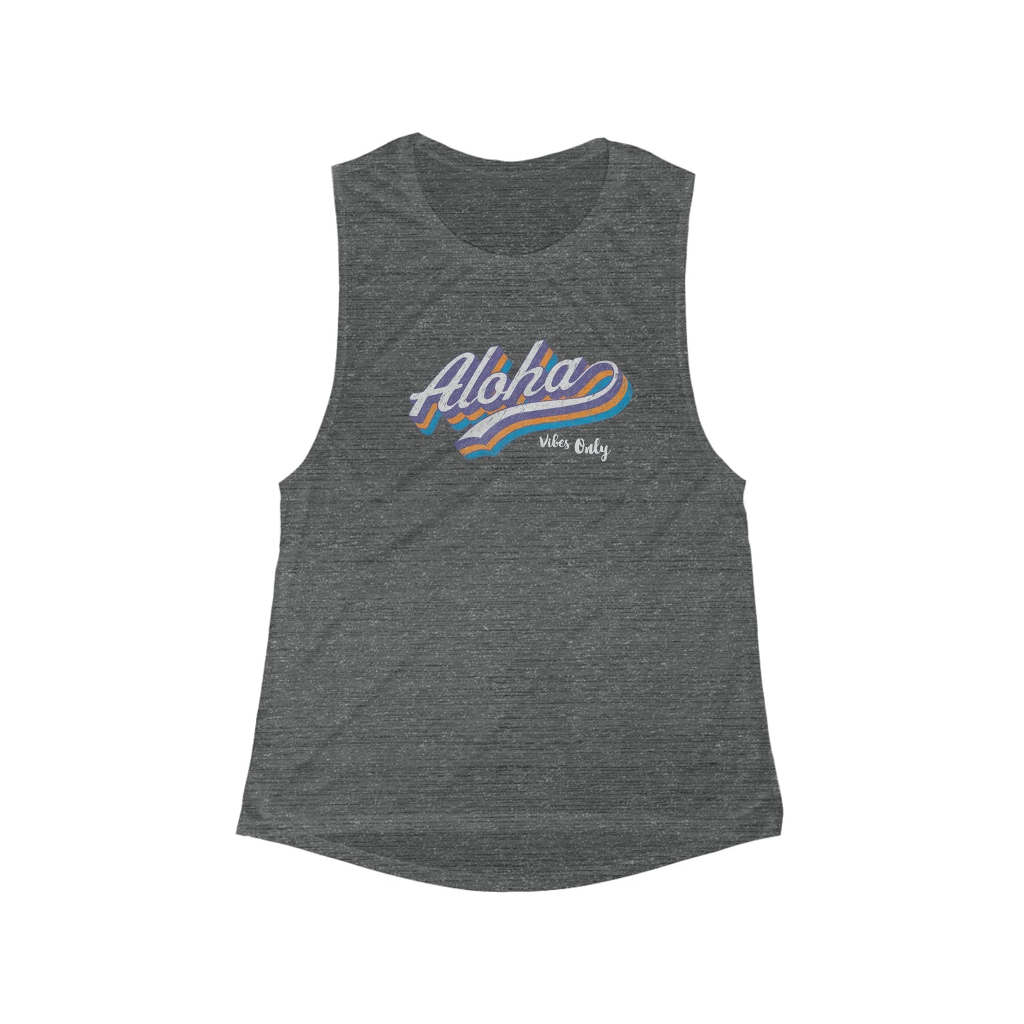 Aloha Vibes Only Women's Flowy Scoop Muscle Tank - Global Village Kailua Boutique