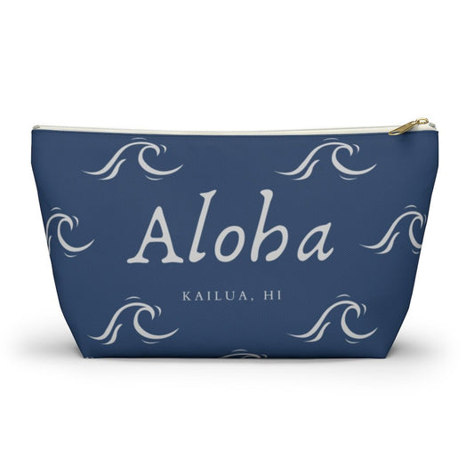 Aloha Wave Zip Pouch with T-Bottom Global Village Kailua Boutique