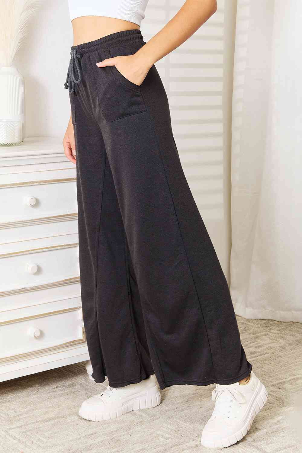 Basic Bae Wide Leg Pocketed Pants - Global Village Kailua Boutique