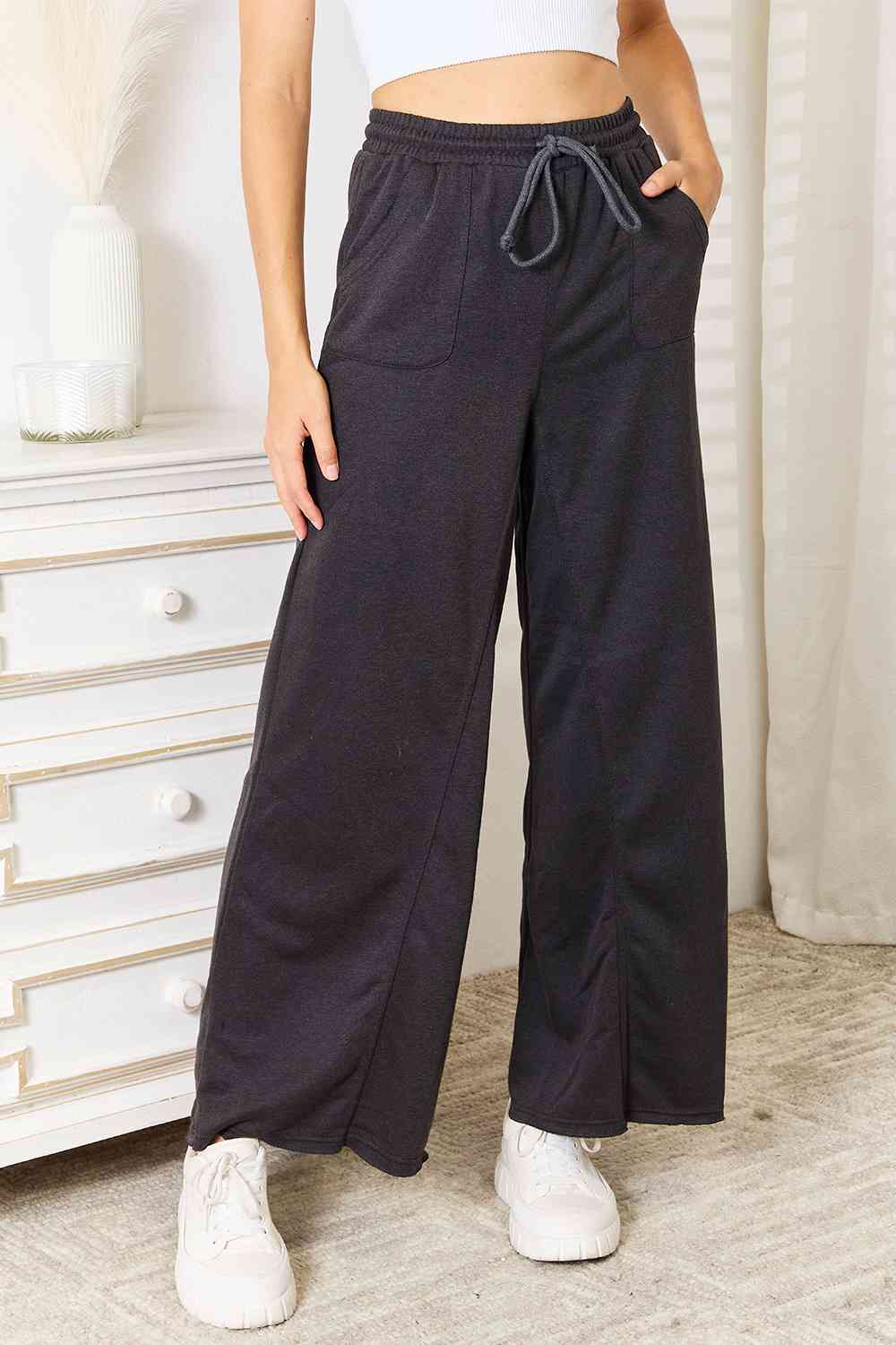 Basic Bae Wide Leg Pocketed Pants - Global Village Kailua Boutique