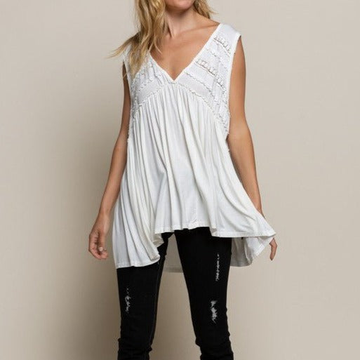 Babydoll Super Soft V-Neck Tank Global Village Kailua Boutique
