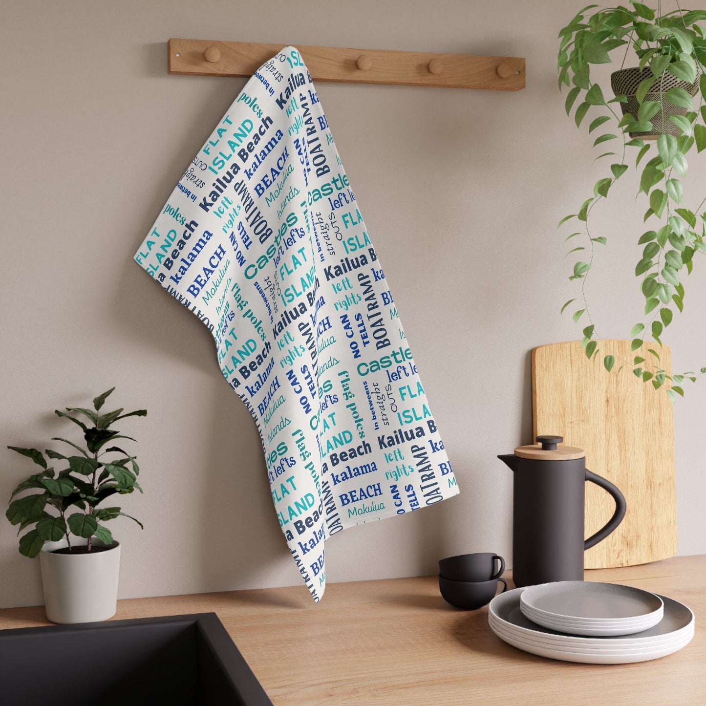 Bath Hand Towel Kailua Surf Breaks & Beaches - Global Village Kailua Boutique