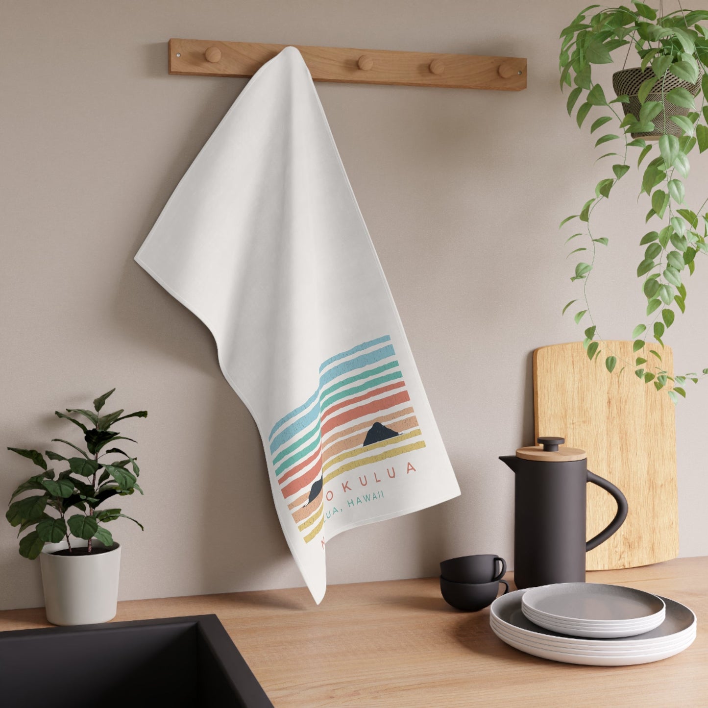 Bath Hand Towel Water View Nā Mokulua - Global Village Kailua Boutique