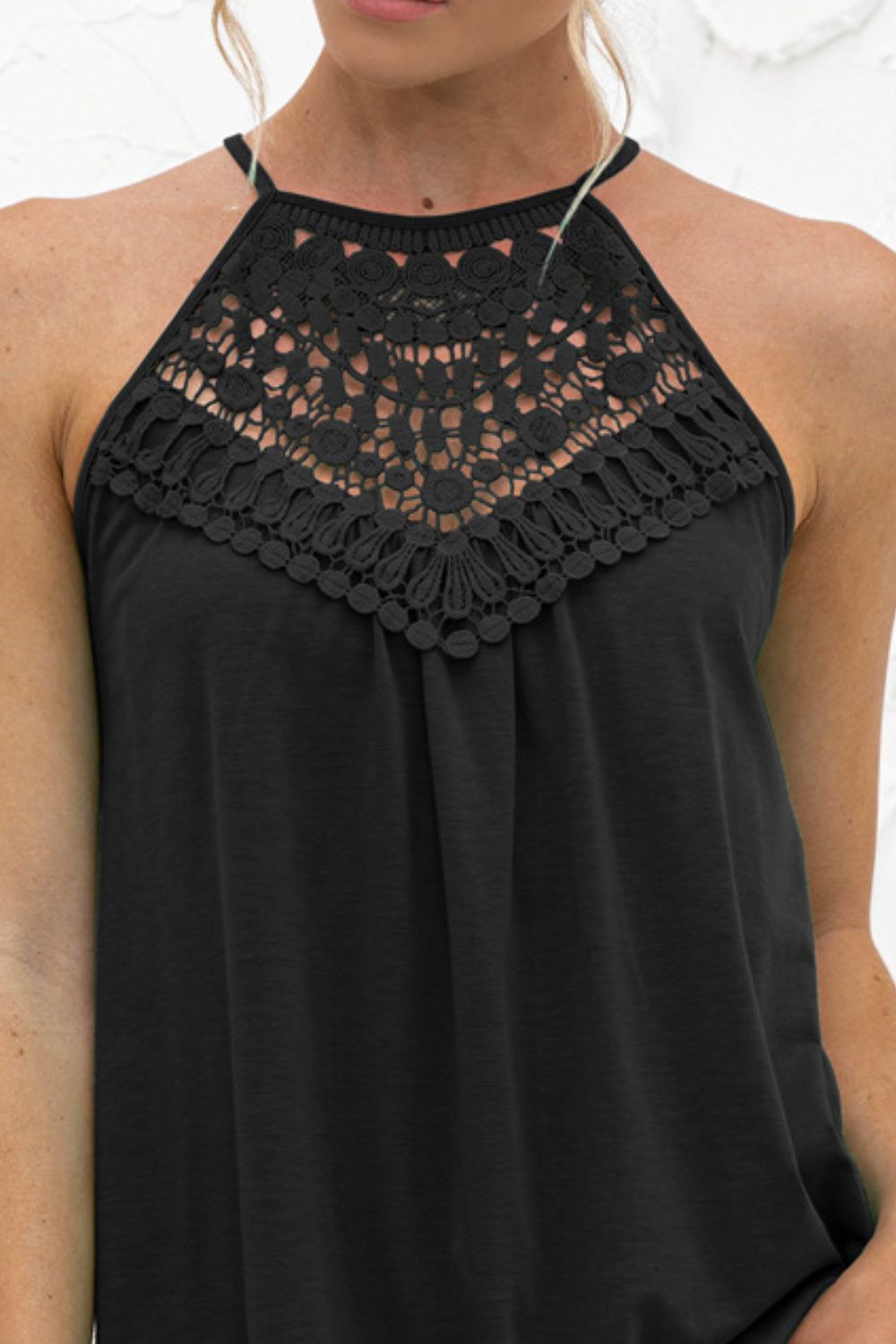 Black Halter Crochet Tank - Global Village Kailua Boutique