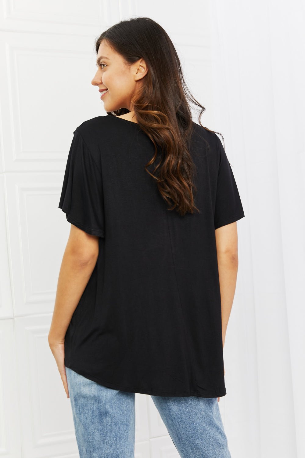 Black Lace Detail Top - Global Village Kailua Boutique