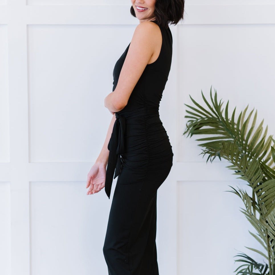 Black One Shoulder Fitted Dress Global Village Kailua Boutique