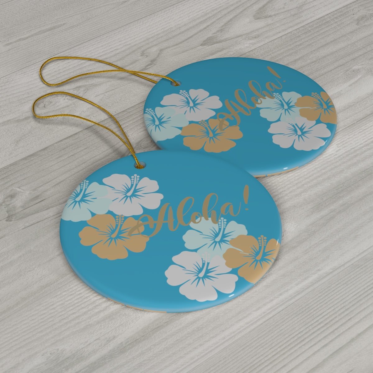 Ceramic Ornament Aloha Hibiscus - Global Village Kailua Boutique