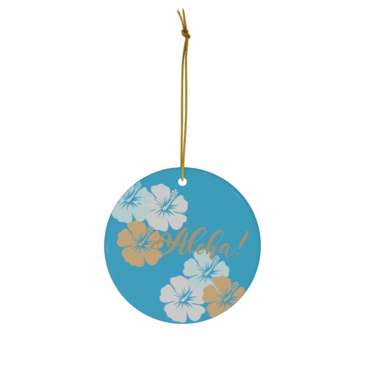 Ceramic Ornament Aloha Hibiscus - Global Village Kailua Boutique