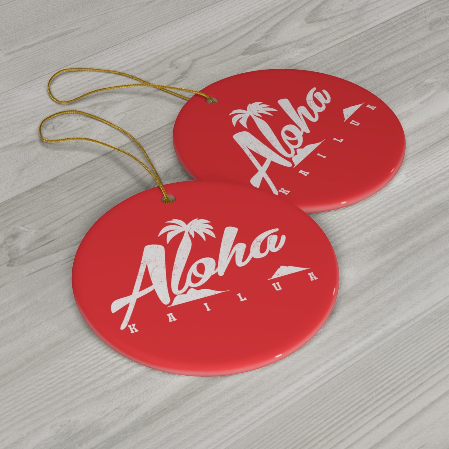 Ceramic Ornament Aloha Kailua Palm - Global Village Kailua Boutique