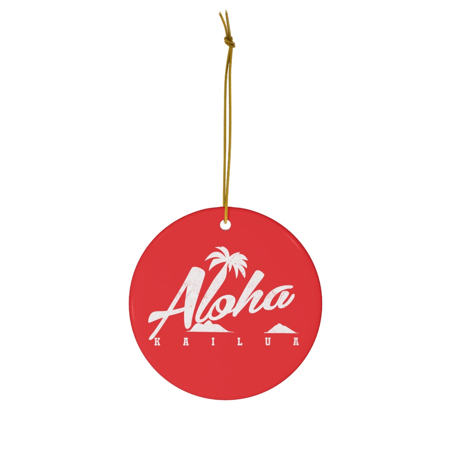 Ceramic Ornament Aloha Kailua Palm - Global Village Kailua Boutique