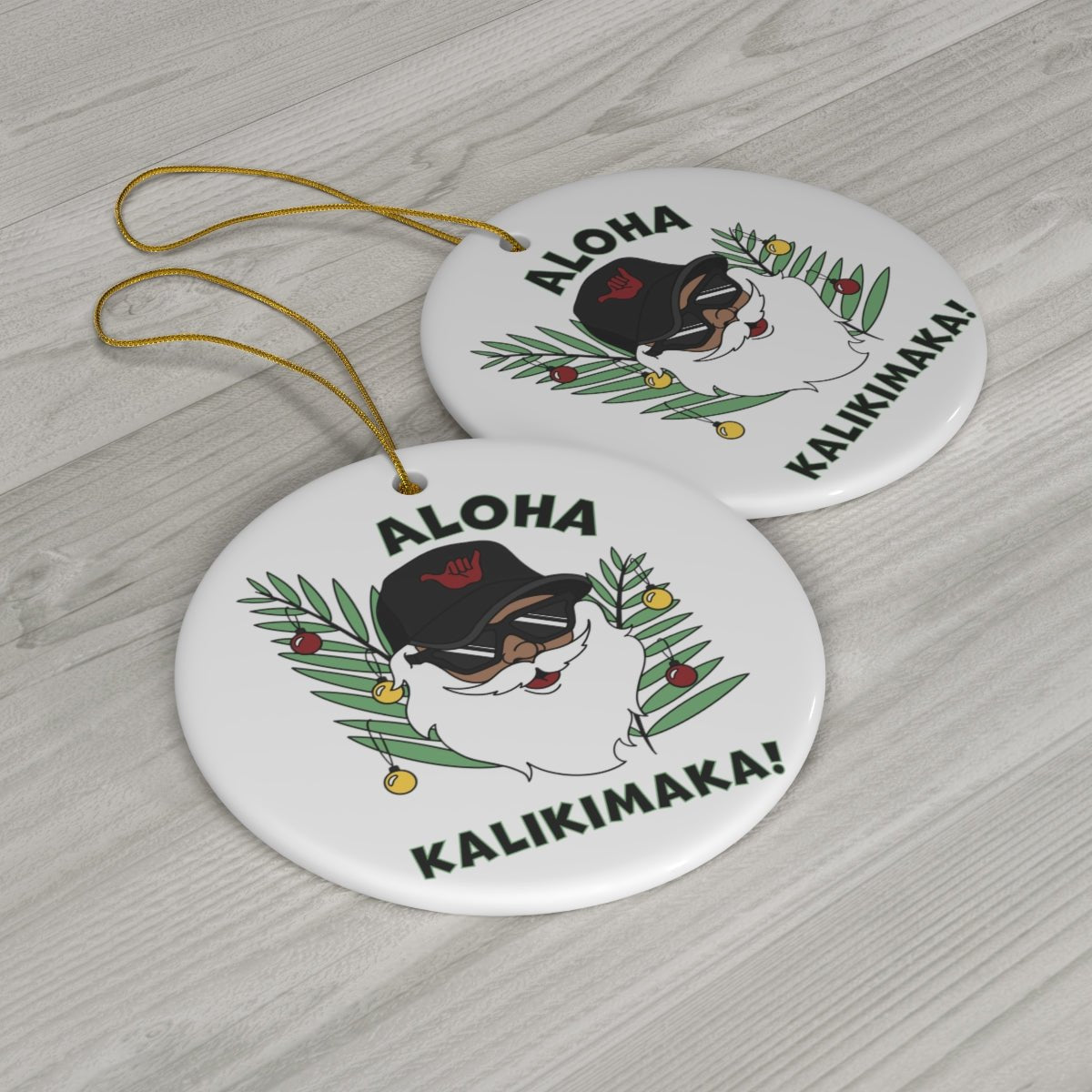 Ceramic Ornament Aloha Kalikimaka Santa - Global Village Kailua Boutique