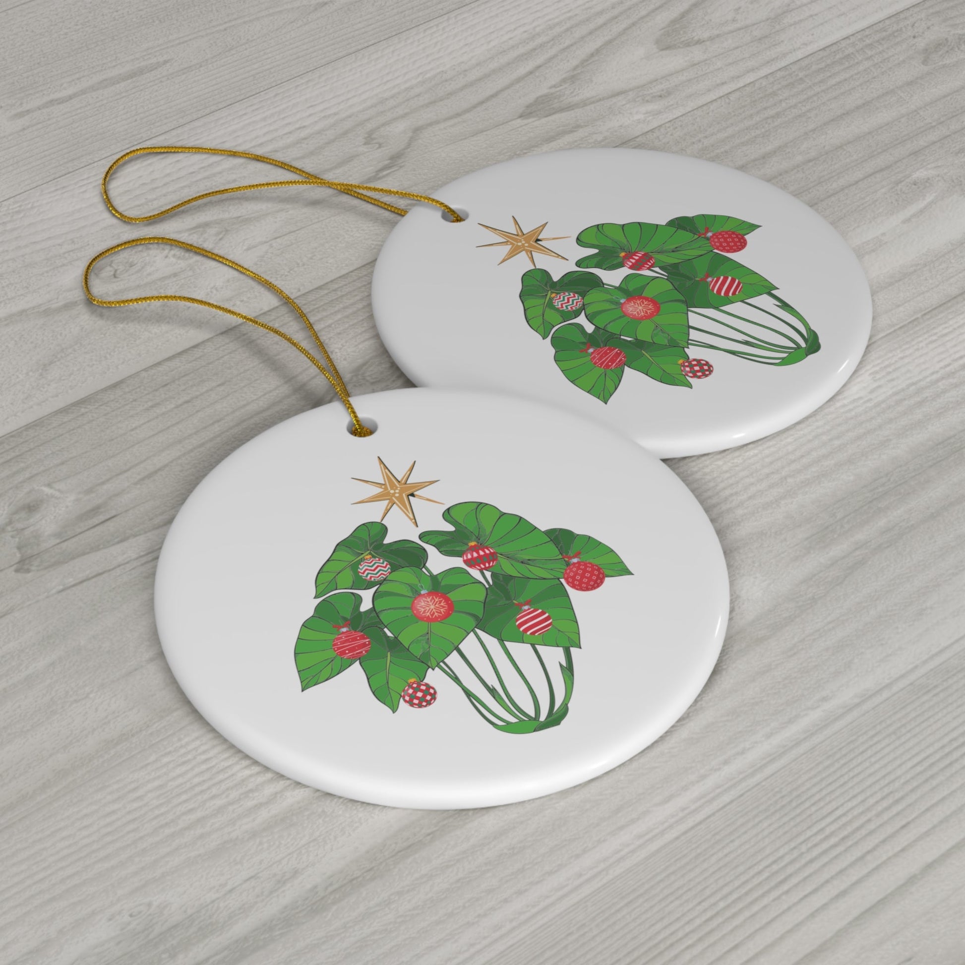 Ceramic Ornament Kalo Kalikimaka - Global Village Kailua Boutique