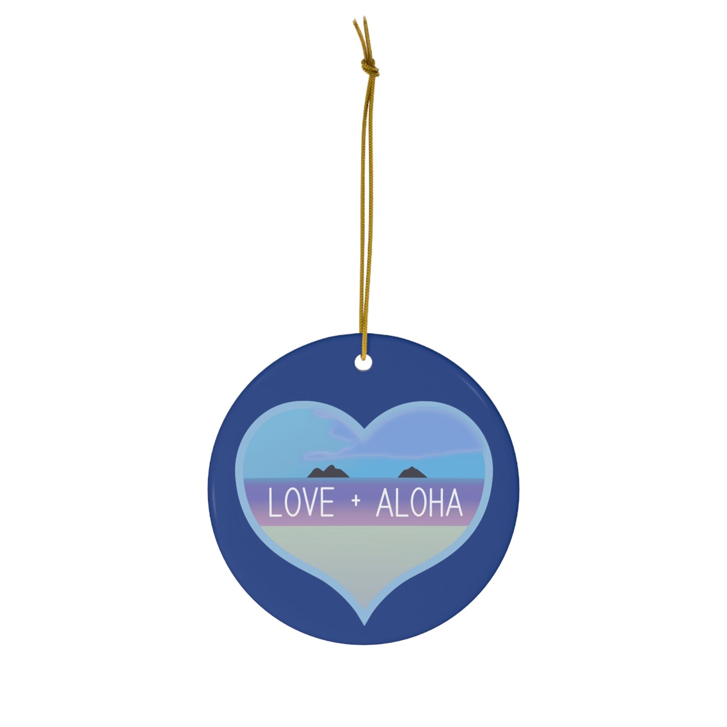 Ceramic Ornament Love + Aloha - Global Village Kailua Boutique