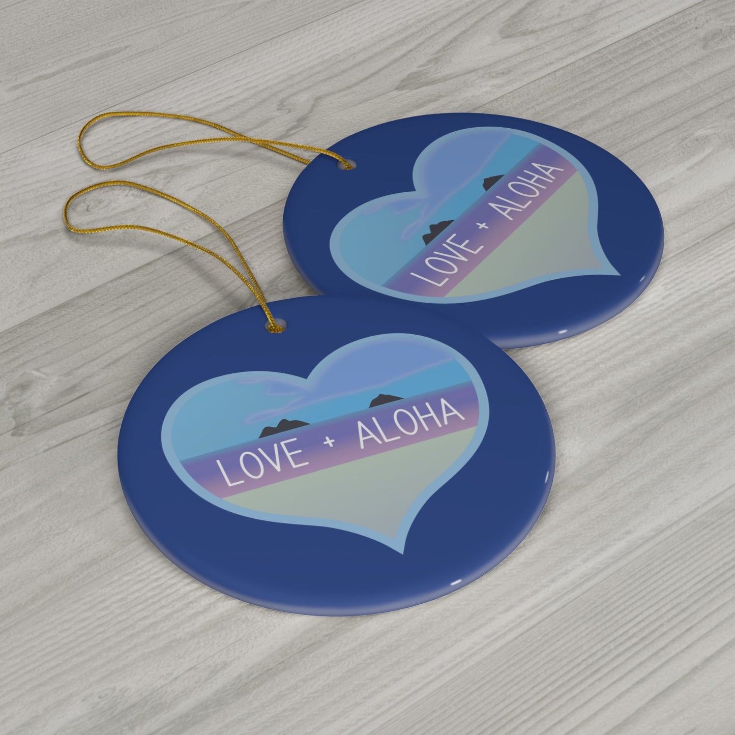 Ceramic Ornament Love + Aloha - Global Village Kailua Boutique