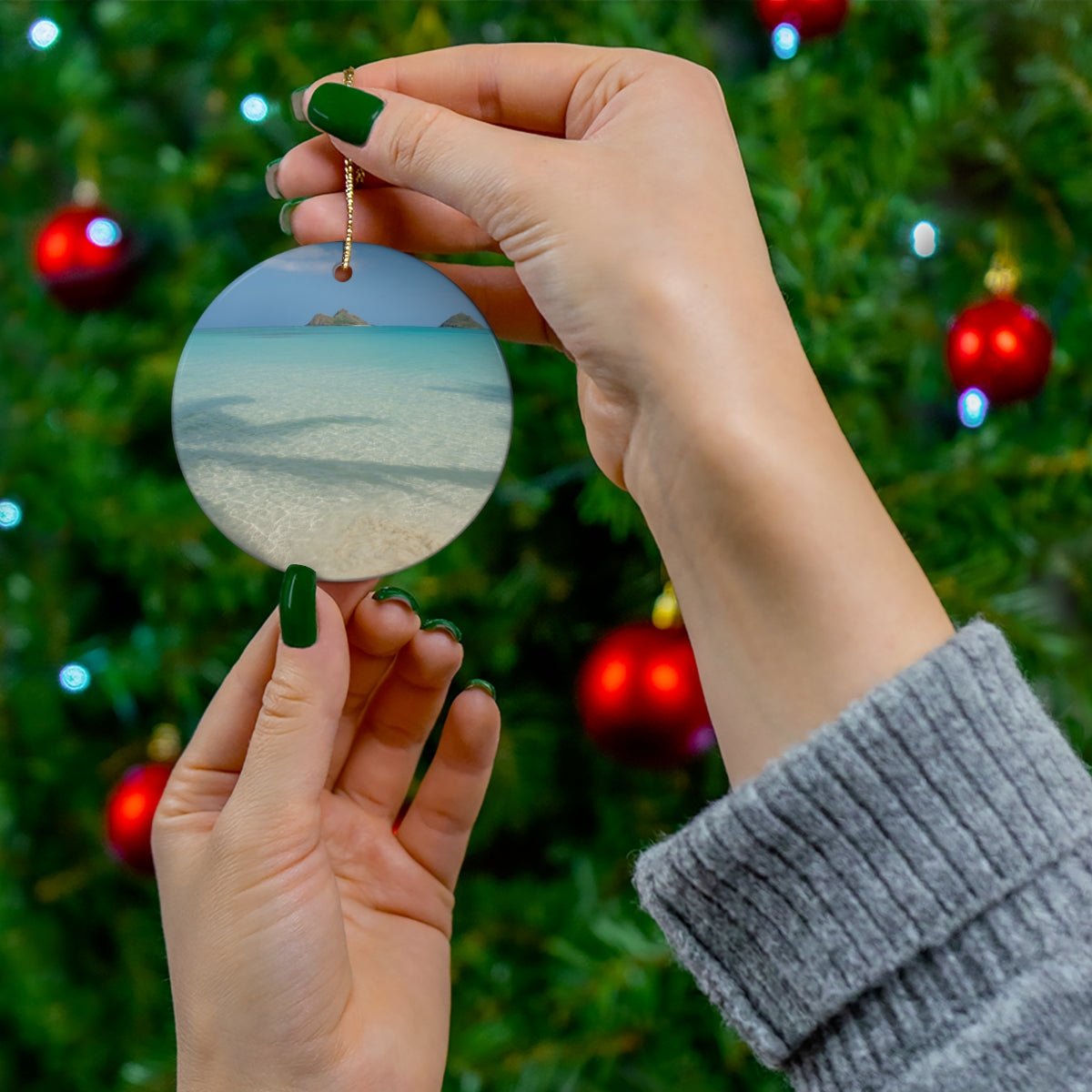 Ceramic Ornament Mokulua Islands - Global Village Kailua Boutique