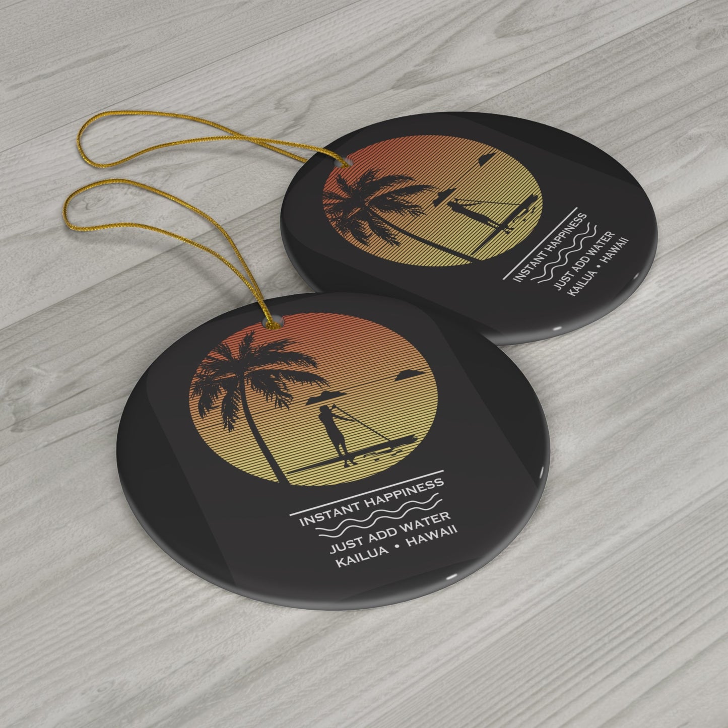Ceramic Ornament Stand Up Paddler - Global Village Kailua Boutique