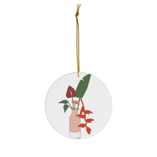 Ceramic Ornament Tropical Flowers - Global Village Kailua Boutique