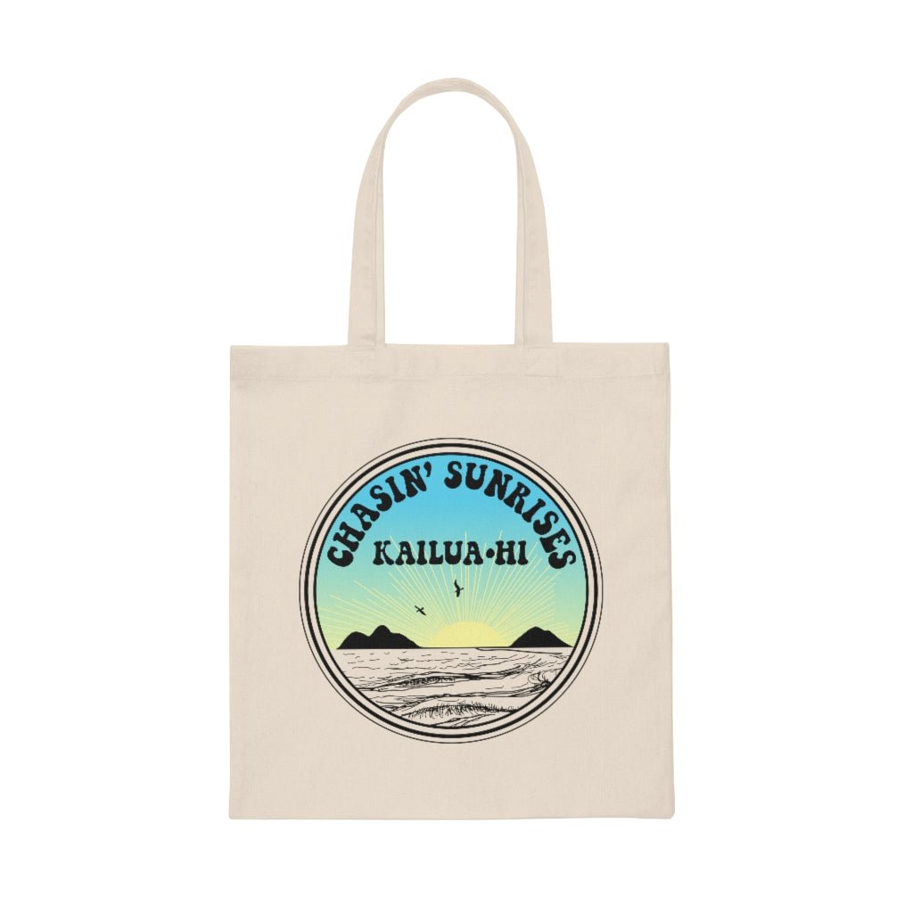 Chasin' Sunrises Cotton Tote Bag Global Village Kailua Boutique