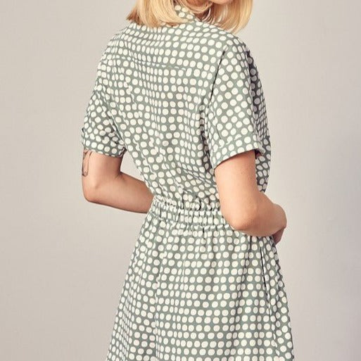 Collared Polka Dot Romper Global Village Kailua Boutique