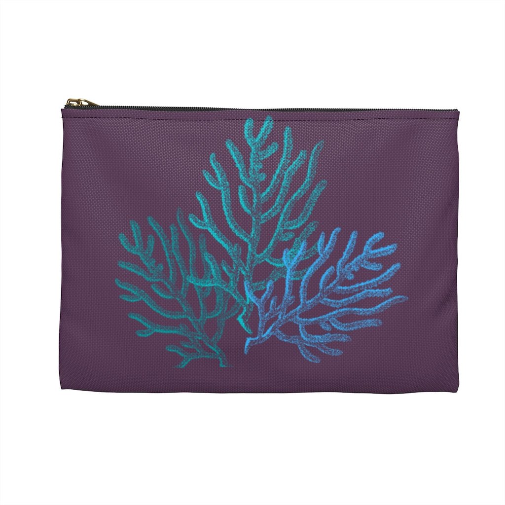 Coral Purple Zip Pouch Global Village Kailua Boutique