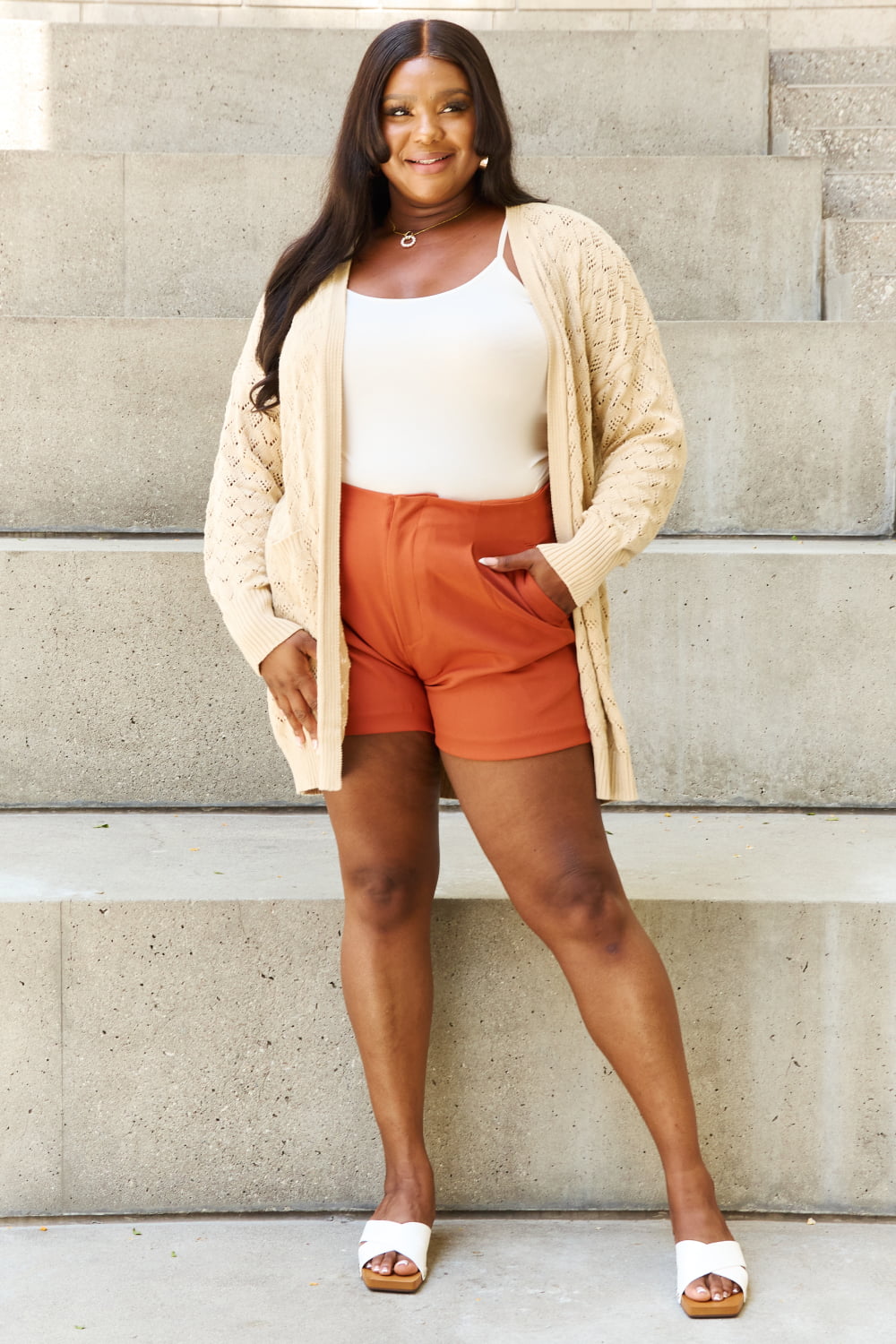Cream Open Front Sweater Cardigan - Global Village Kailua Boutique