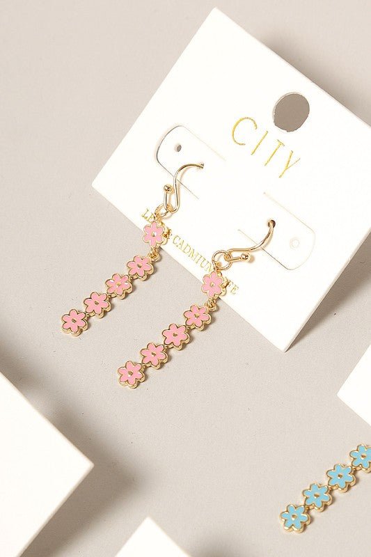 Daisy Flower Drop Earrings Global Village Kailua Boutique