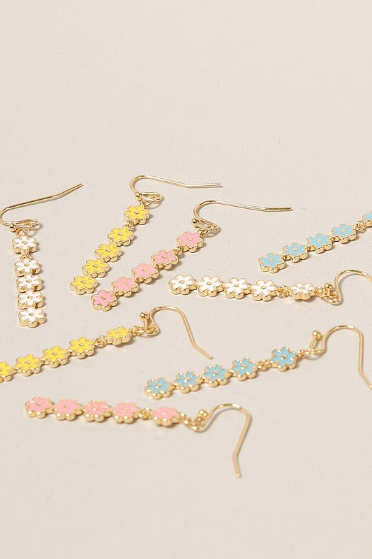 Daisy Flower Drop Earrings Global Village Kailua Boutique