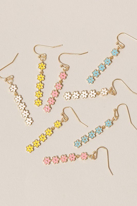 Daisy Flower Drop Earrings Global Village Kailua Boutique