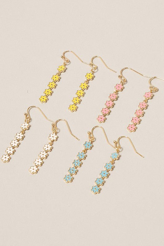 Daisy Flower Drop Earrings Global Village Kailua Boutique