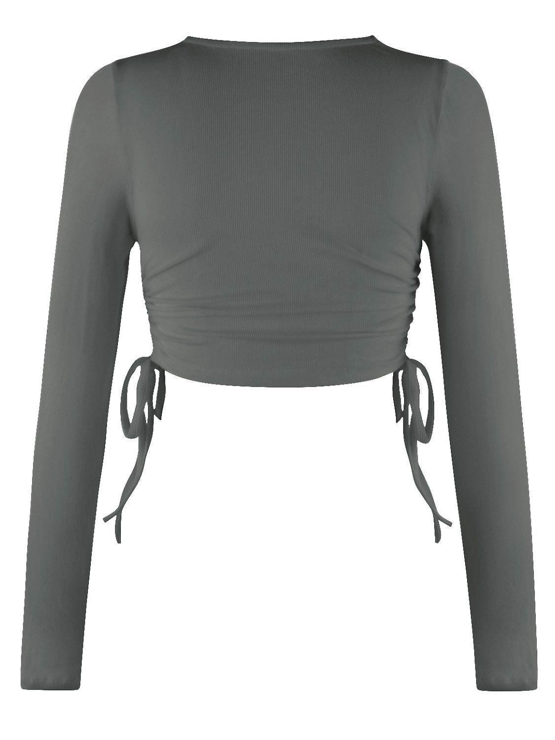 Drawstring Crop Long Sleeve Top - Global Village Kailua Boutique