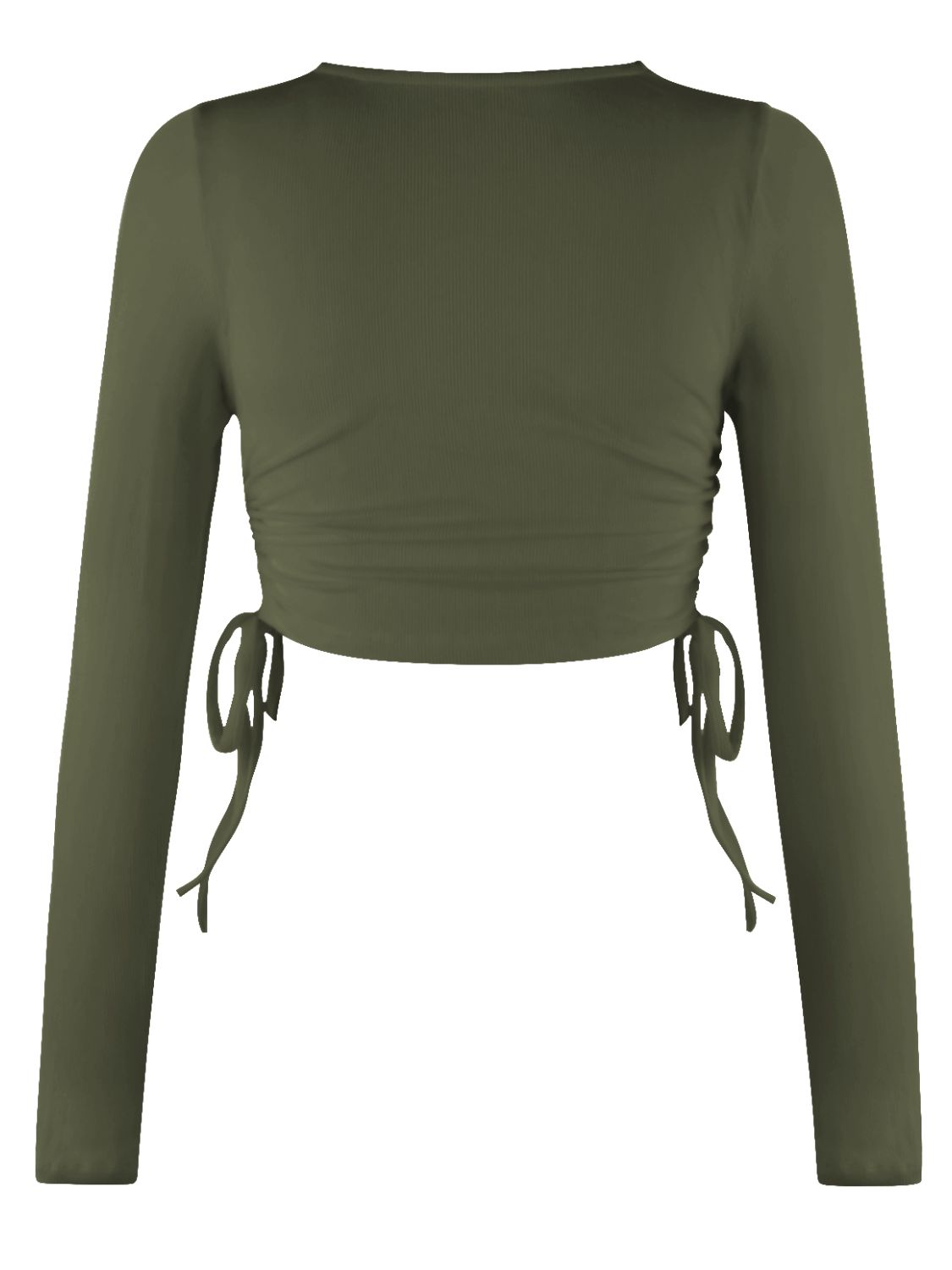 Drawstring Crop Long Sleeve Top - Global Village Kailua Boutique