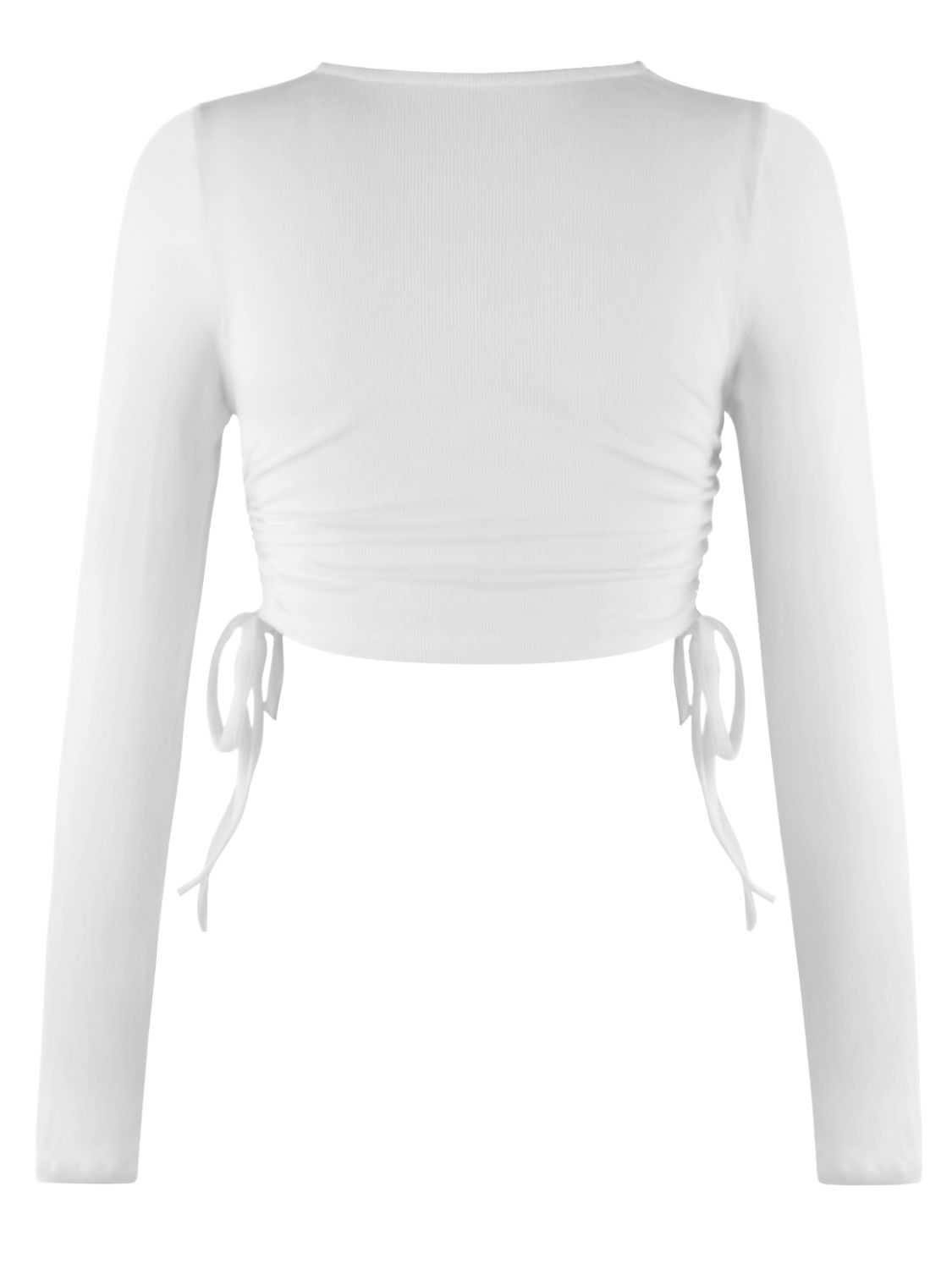 Drawstring Crop Long Sleeve Top - Global Village Kailua Boutique