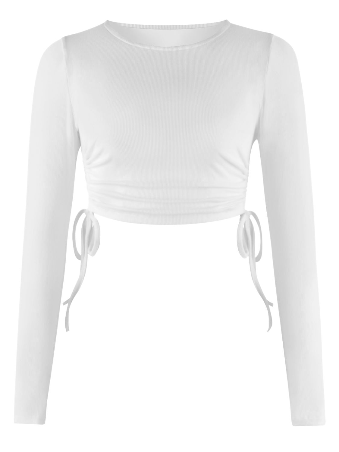 Drawstring Crop Long Sleeve Top - Global Village Kailua Boutique