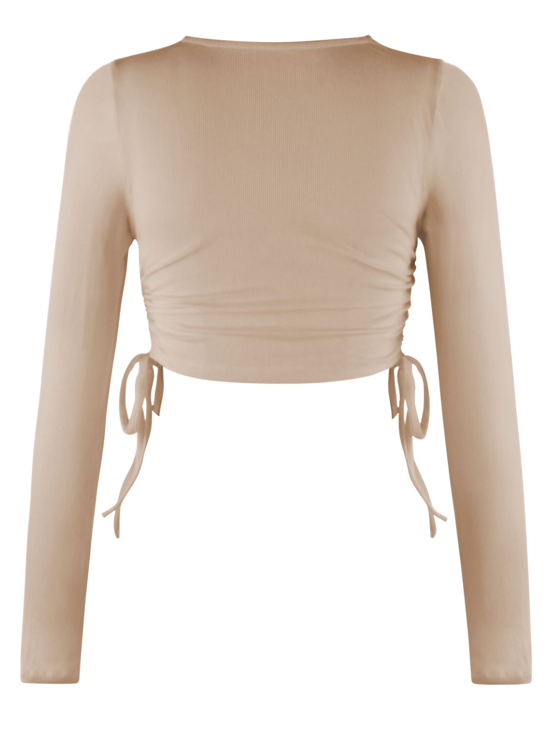 Drawstring Crop Long Sleeve Top - Global Village Kailua Boutique