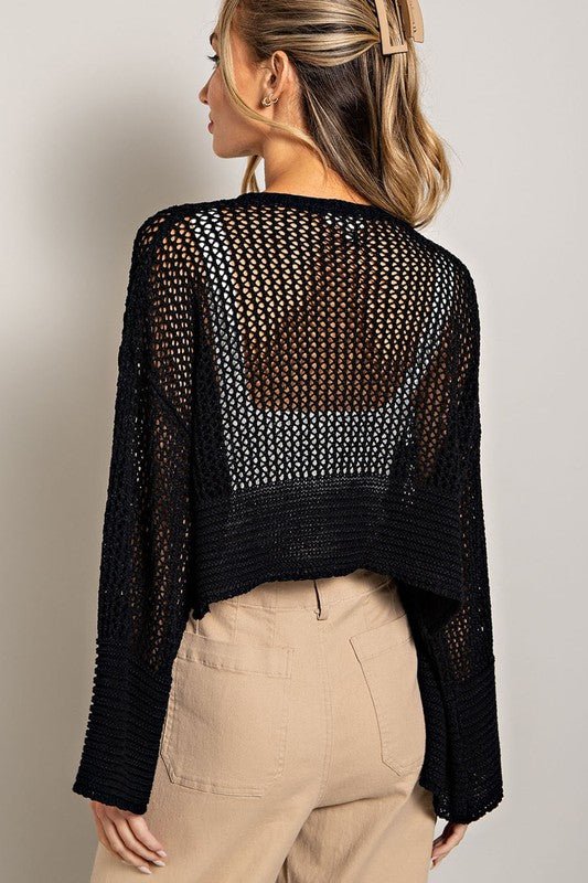 Eyelet Knit Cardigan - Global Village Kailua Boutique