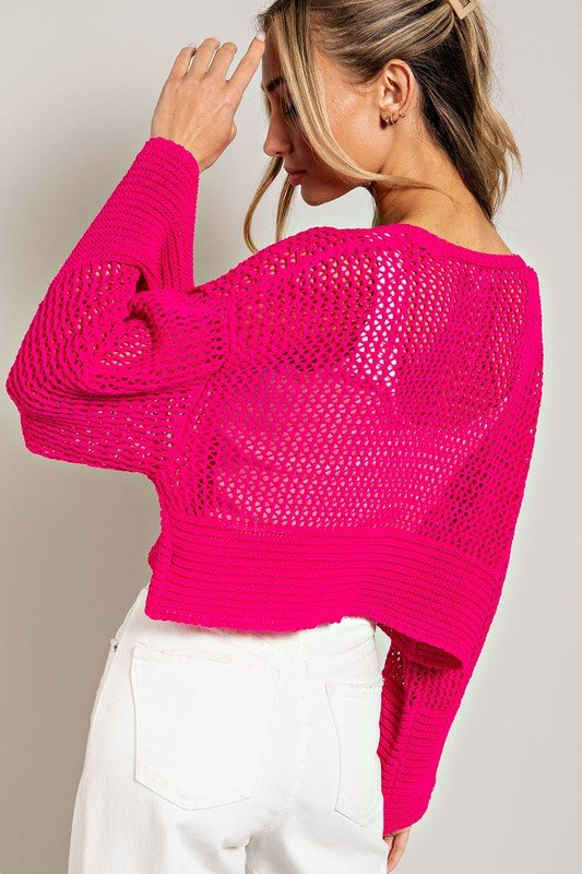 Eyelet Knit Cardigan - Global Village Kailua Boutique